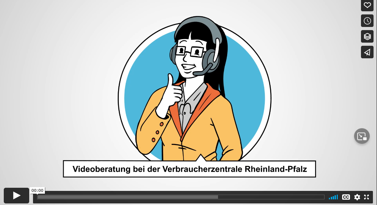 Screenshot eines animierten Erklärfilms zum Thema Videoberatung