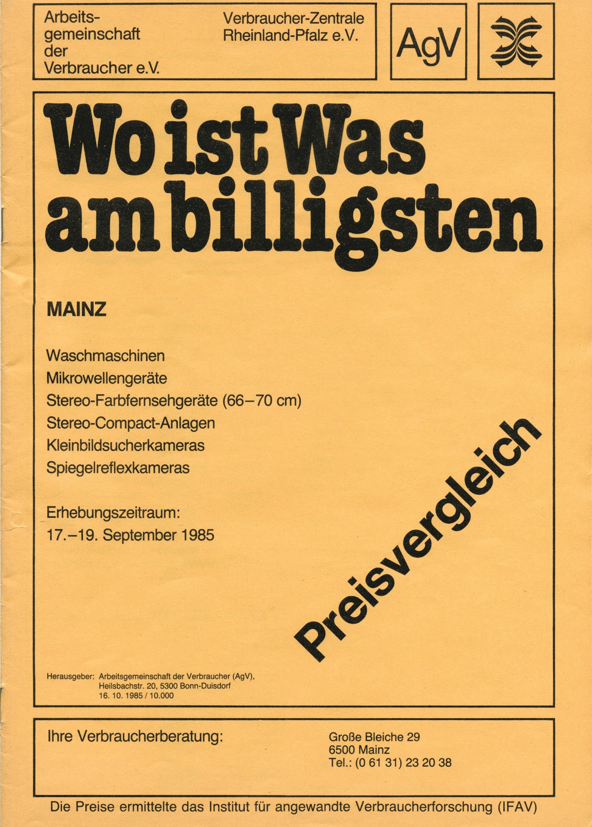 Ein Plakat zum Thema Preisvergleich.