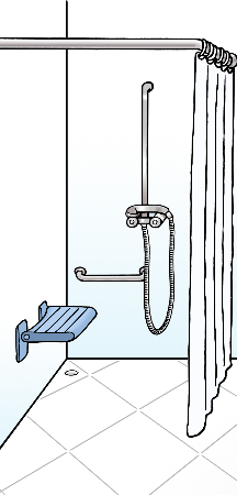 Zeichnung barrierefreie Dusche