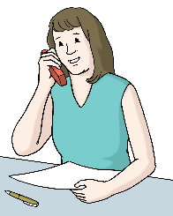 Zeichnung Frau am Telefon