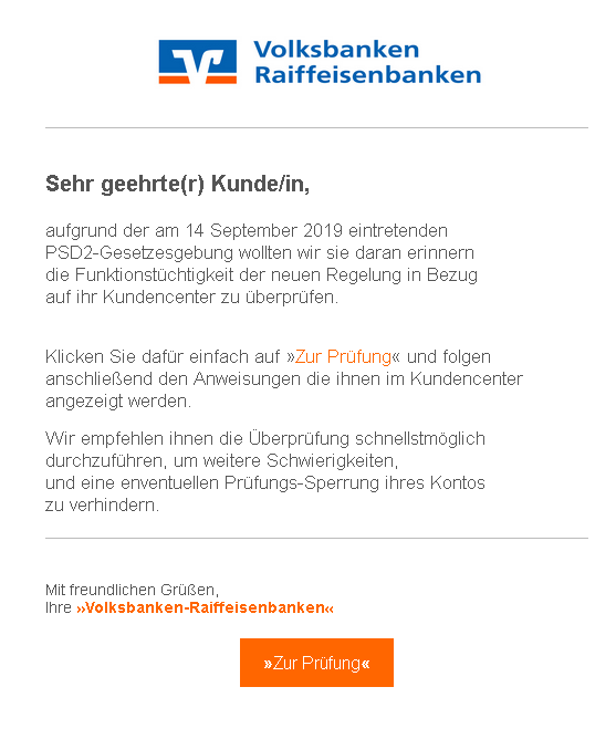 Phishing Volksbank