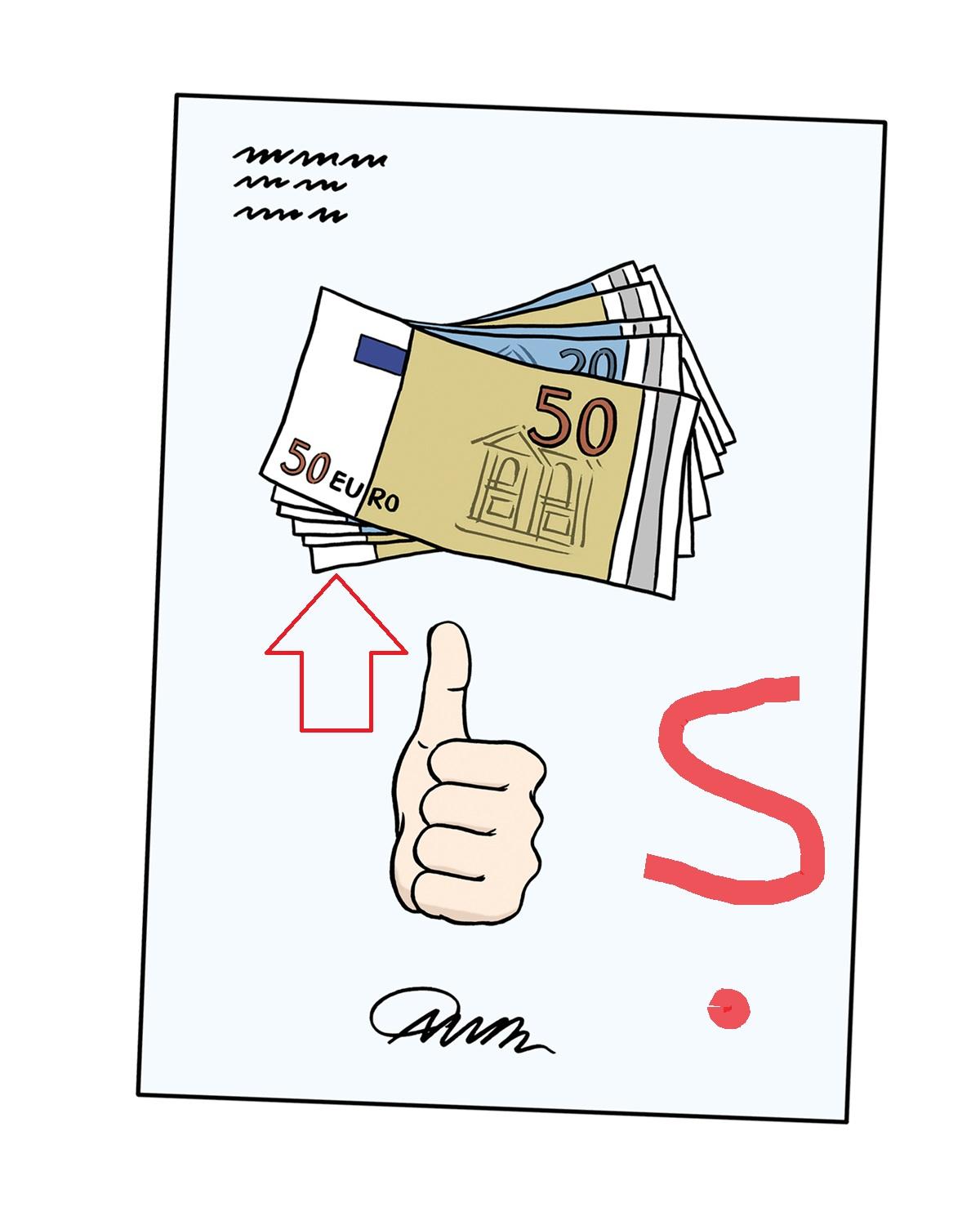 Geld mit Fragezeichen