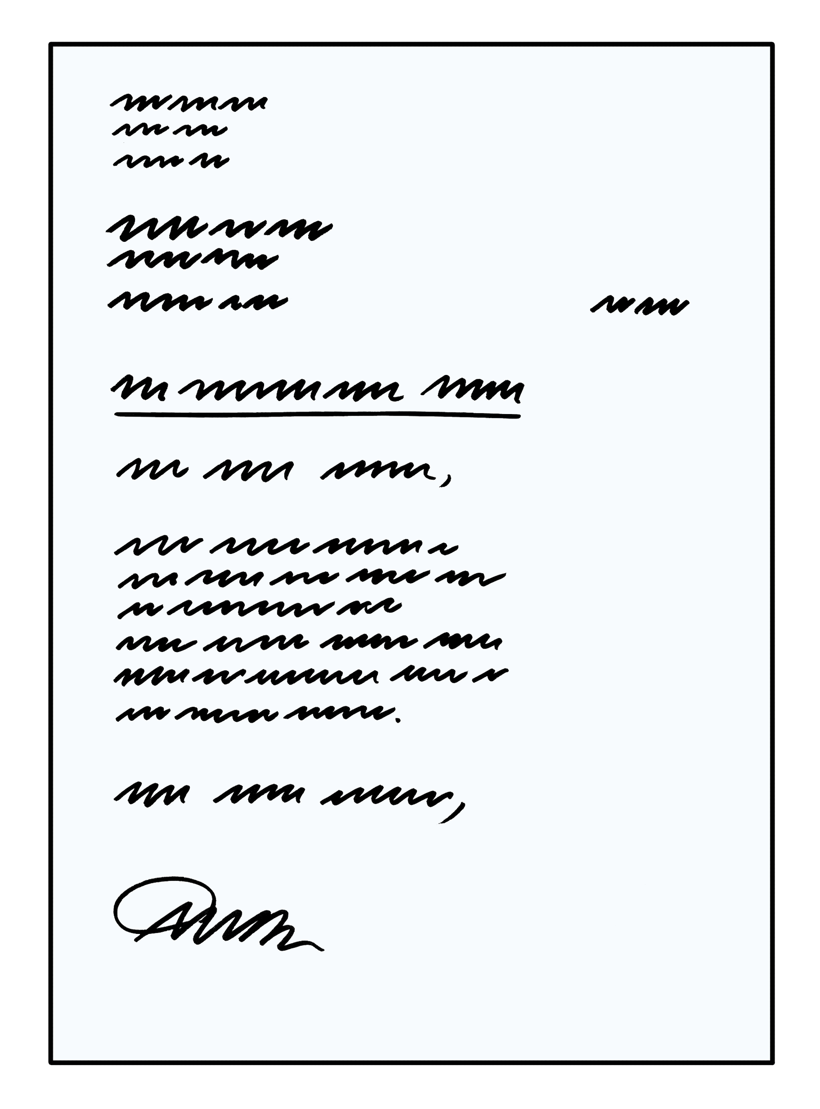 Zeichnung eines Briefes.