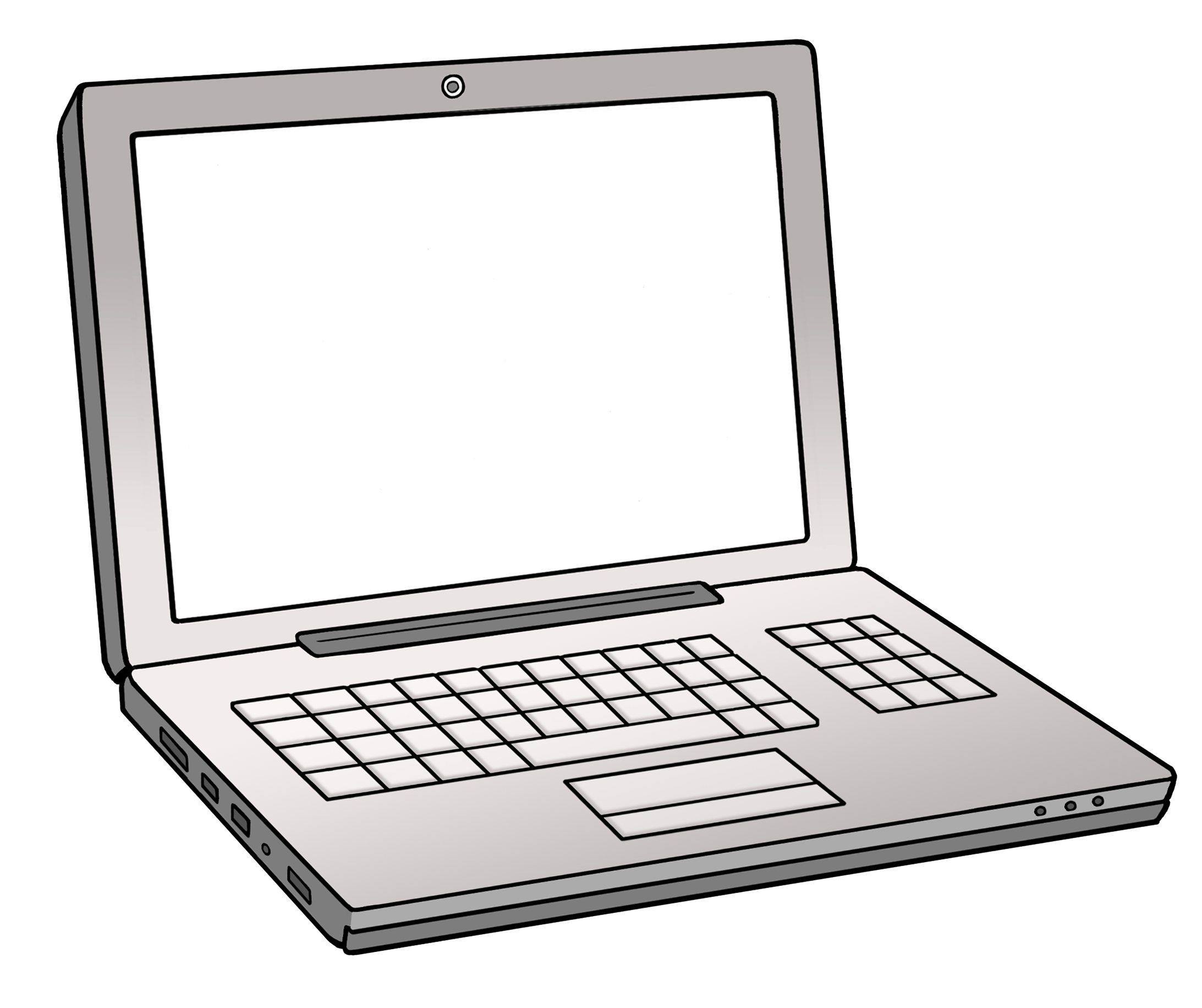 Zeichnung eines Laptops. 