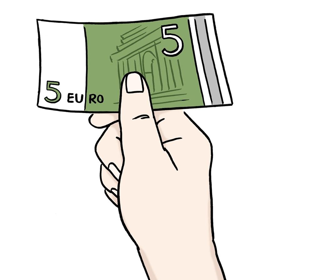 Hand gibt Geld