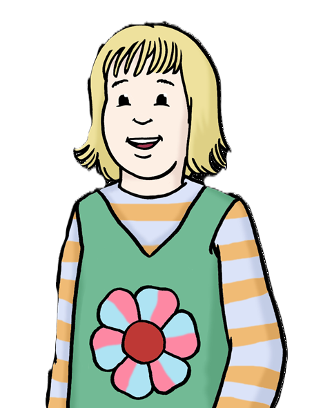 kleines Mädchen mit grünem Kleid Oberkörper