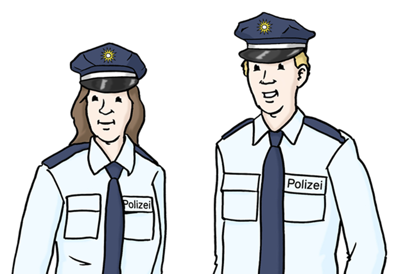 Polizistin und Polizist Oberkörper