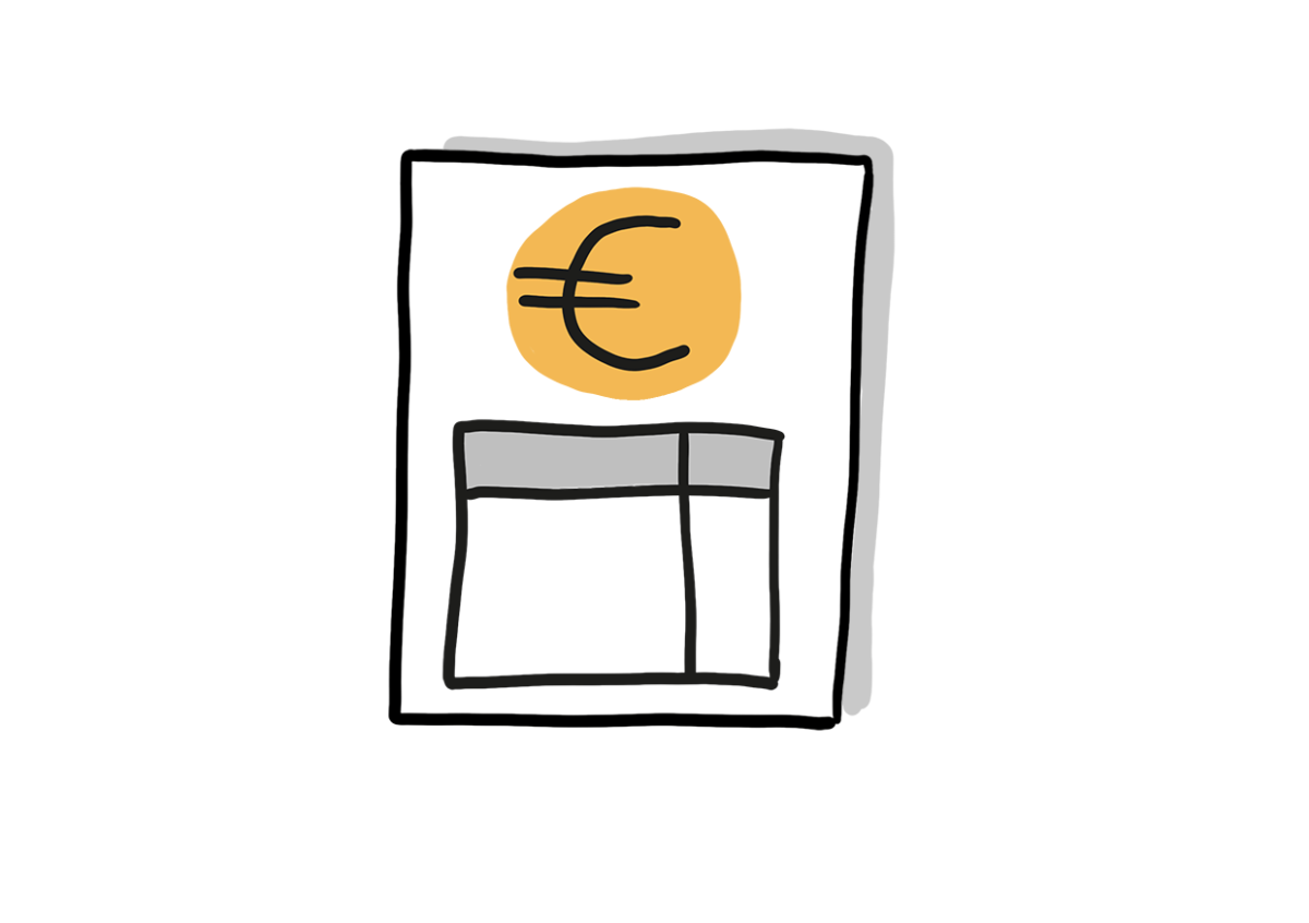 Symbol Rechnung mit Eurozeichen