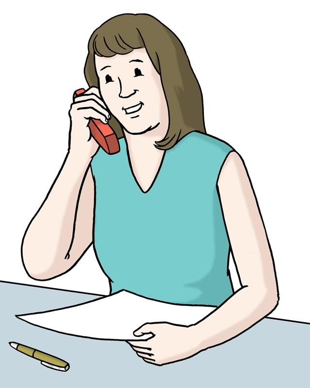 Frau beim telefonieren