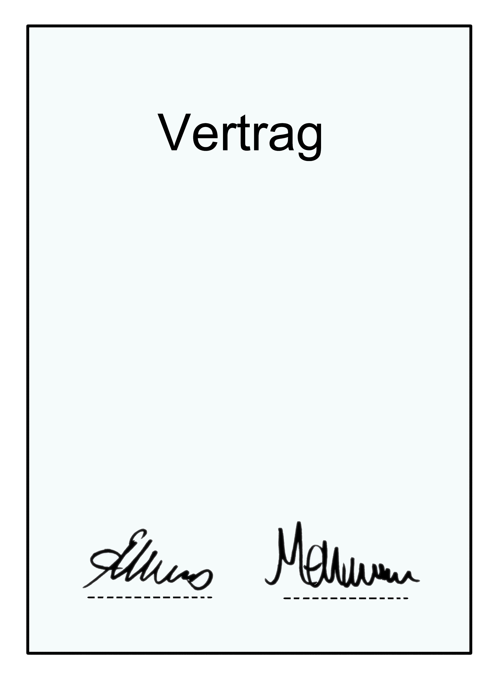 Zeichnung eines Vertrages.