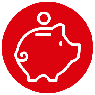 Icon Sparschwein mit Geldstück