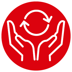 Icon Hände umschließen einen Kreis