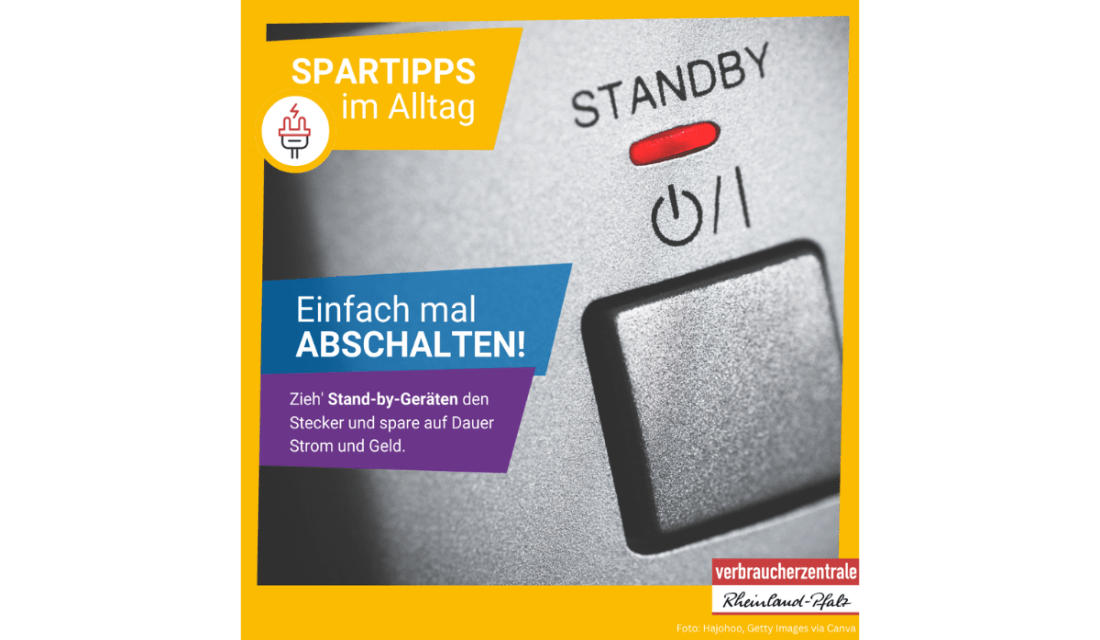 Spartipps im Alltag. Einfach mal abschalten! Zieh' Stand-by-Geräten den Stecker und spare auf Dauer Strom und Geld.