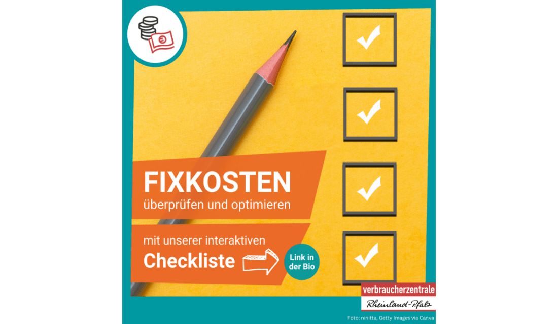 Fixkosten überprüfen und optimieren, mit unserer interaktiven Checkliste.