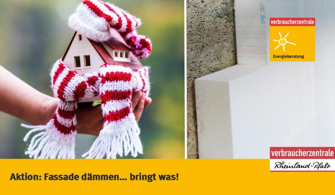 Haus mit Schal umwickelt und Dämmplatten