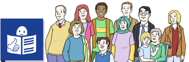 Eine Zeichnung von einer Gruppe Menschen.