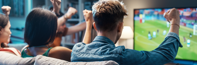 Fußball-Fans vor Fernseher