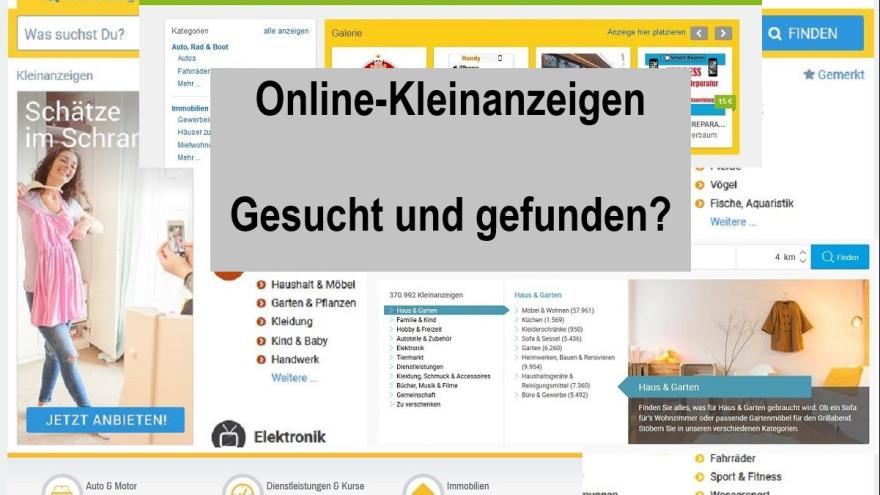 Viele kleine Anzeigen auf einem Internetportal mit eienr Warnung vor Betrug.