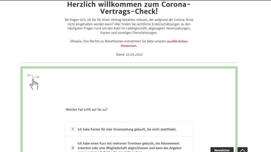 Webseite mit Fragen zu Problem.