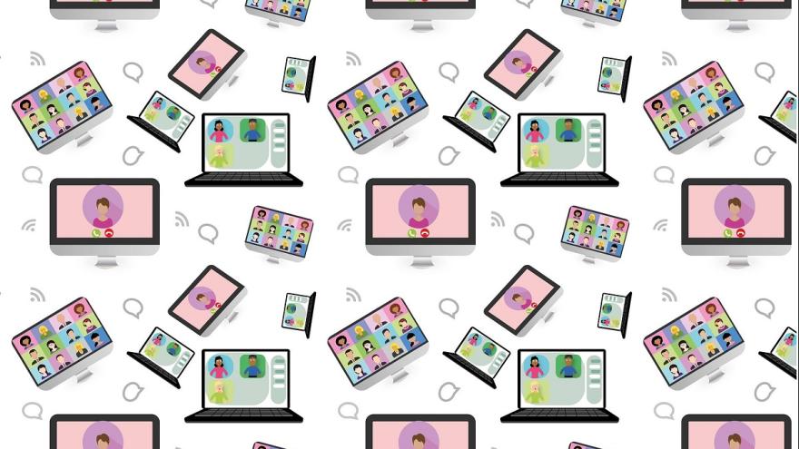 Piktogramme von Laptops und Bildschirmen.
