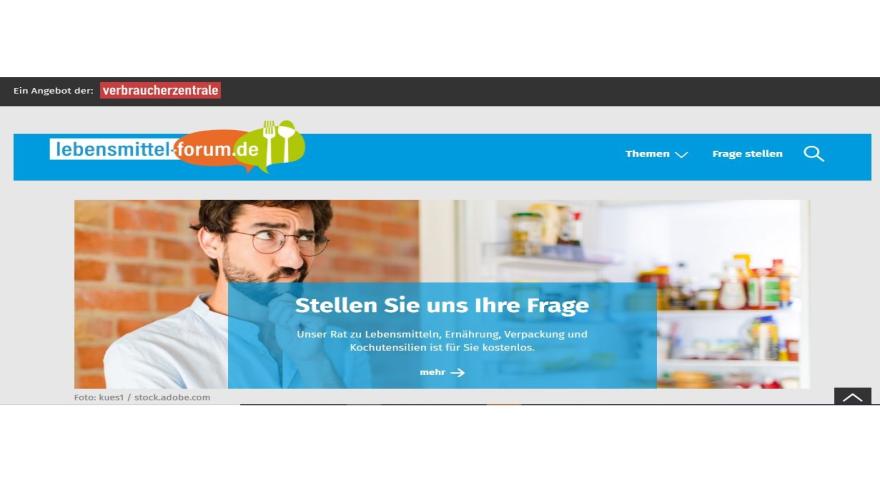 Titel einer Internetseite, die Fragen zu Lebensmitteln beantwortet.