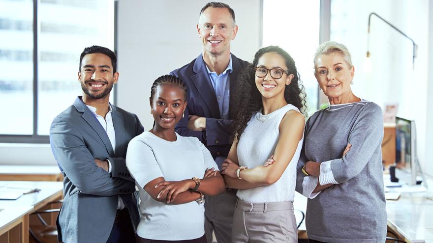 Menschengruppe in einen Büro 