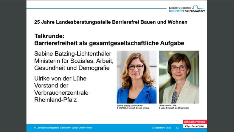 Bildschirm mit einer Präsentation. 