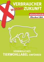 Postkarte mit Text: Verbindliches Tierwohllabel einführen 