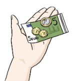 Bild von Geld in einer Hand.