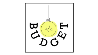 Glühbirne mit Schriftzug Budget