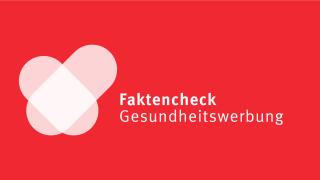 Aufmacherbild Logo Faktencheck Gesundheitswerbung