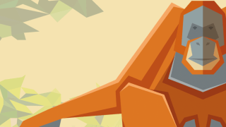 Illustration eines Orang-Utans auf dem Startscreen der App "Replace PalmOil"