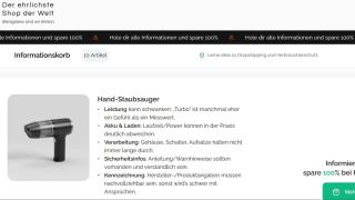 Screenshot einer Fake-Webseite